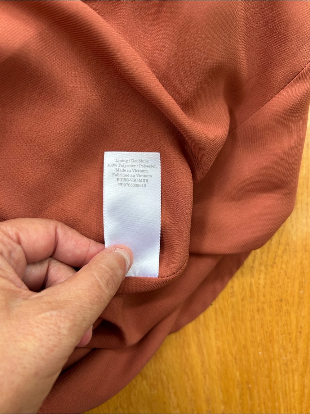Everlane The City Stripe Midi Dress Redwood Orange V-Neck Size 0 - Picture 10 of 10
